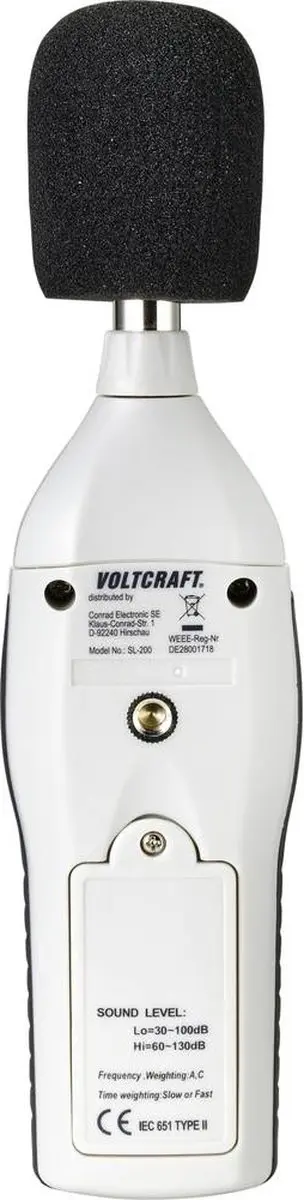 Voltcraft SL-200 Decibelmeter - 30 - 130 dB - afbeelding 5 van 6