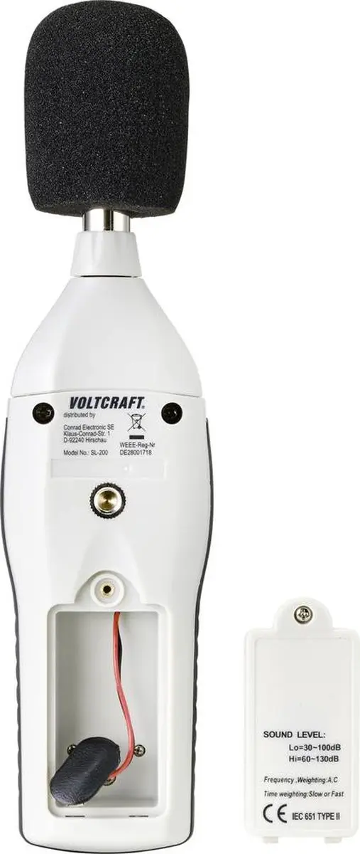Voltcraft SL-200 Decibelmeter - 30 - 130 dB - afbeelding 6 van 6