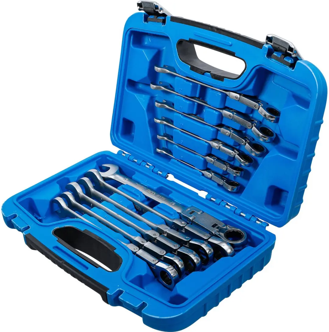 BGS technic ratelring-steeksleutelset plooibaar 8-19mm 12-delig - afbeelding 2 van 6