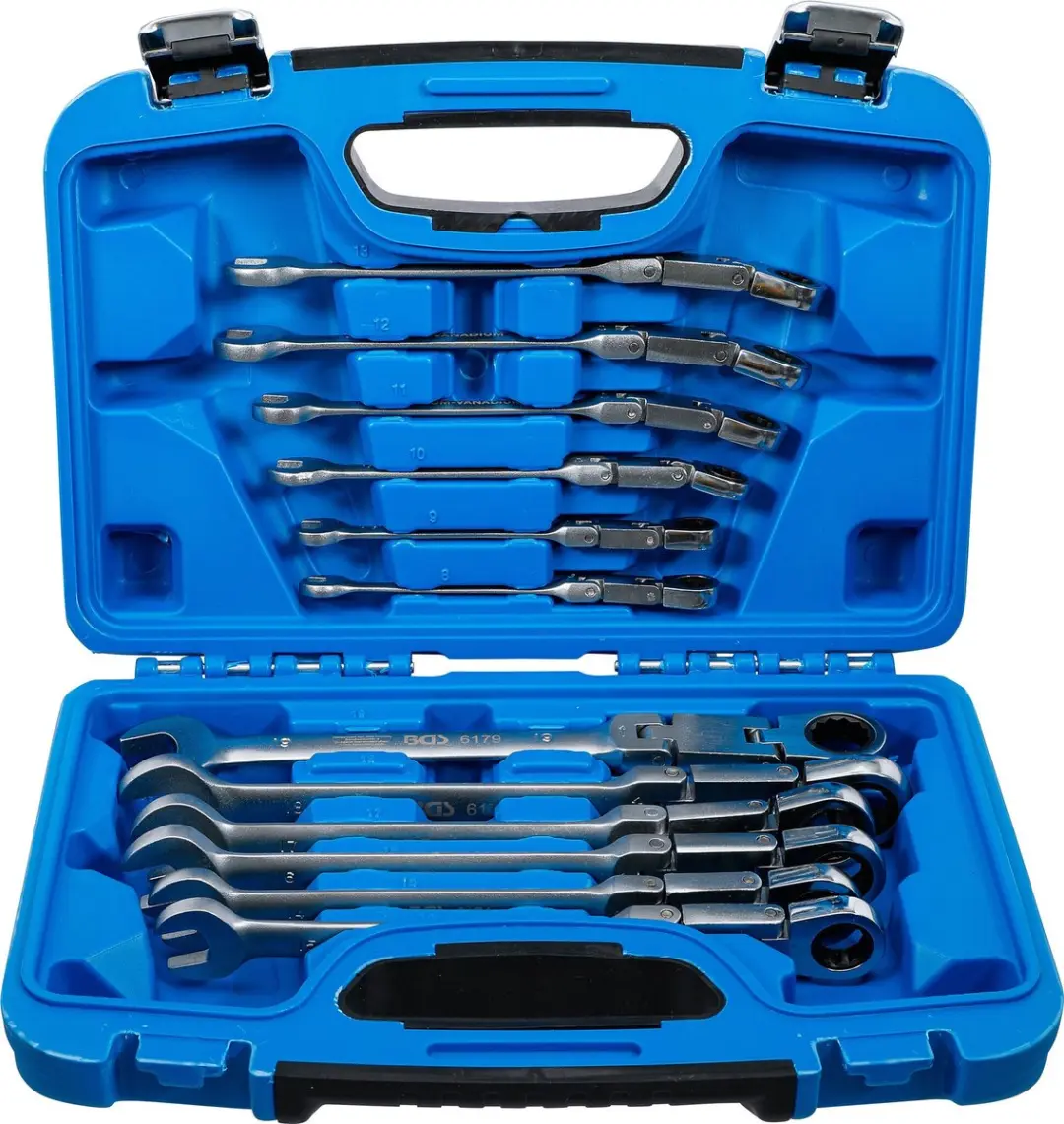 BGS technic ratelring-steeksleutelset plooibaar 8-19mm 12-delig