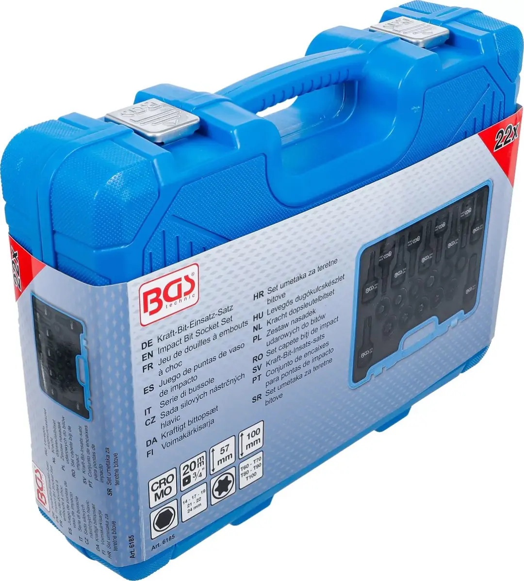 BGS Slagbitset 3/4 - Binnenzeskant en Torx - 22 delig - afbeelding 6 van 6