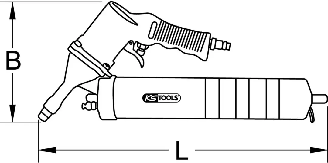 KS Tools 515.3900 Pneumatische vetspuit - 40cm - 400ml - afbeelding 5 van 6