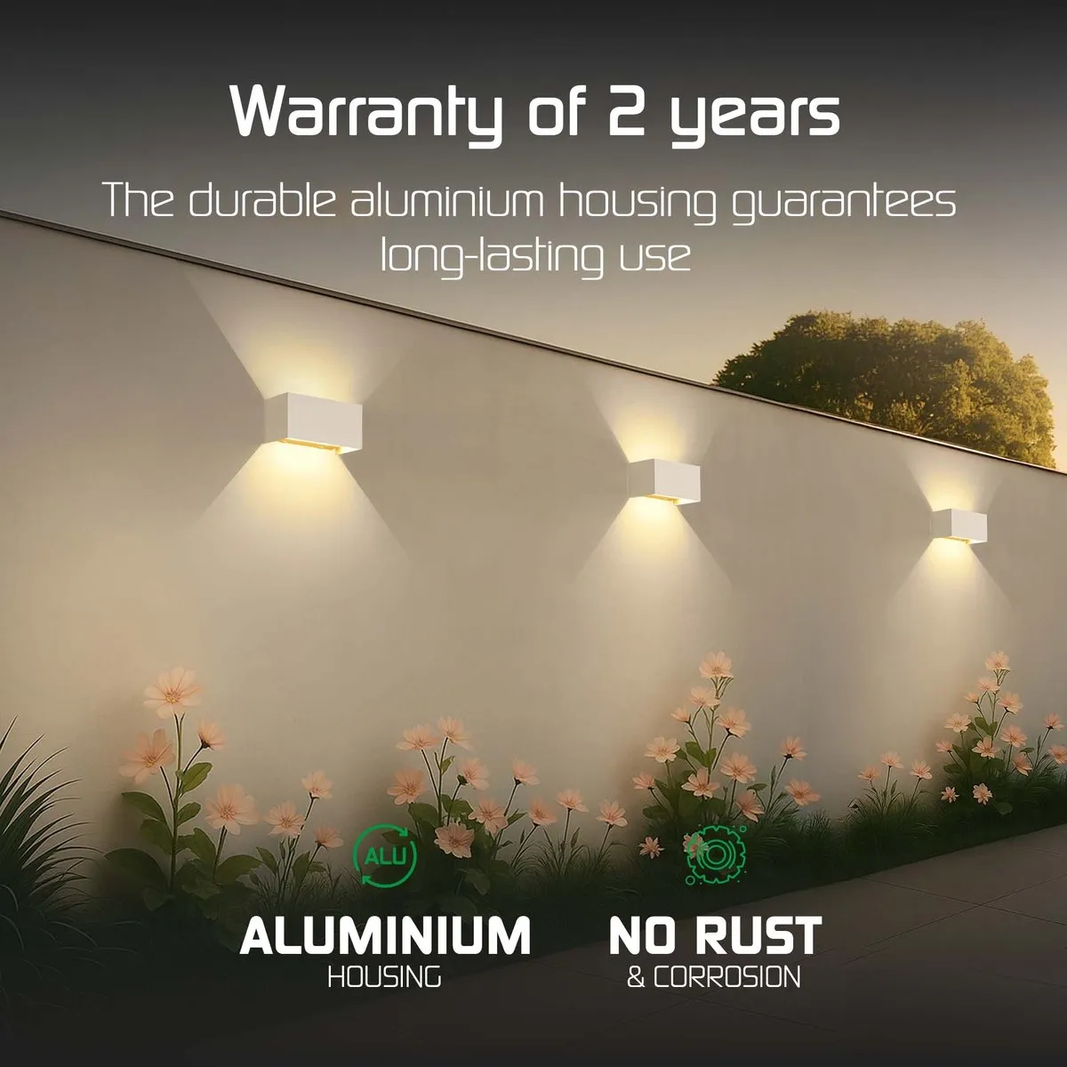 LEDVION LED Wandlamp 9,5W 3000K IP54 - Beige