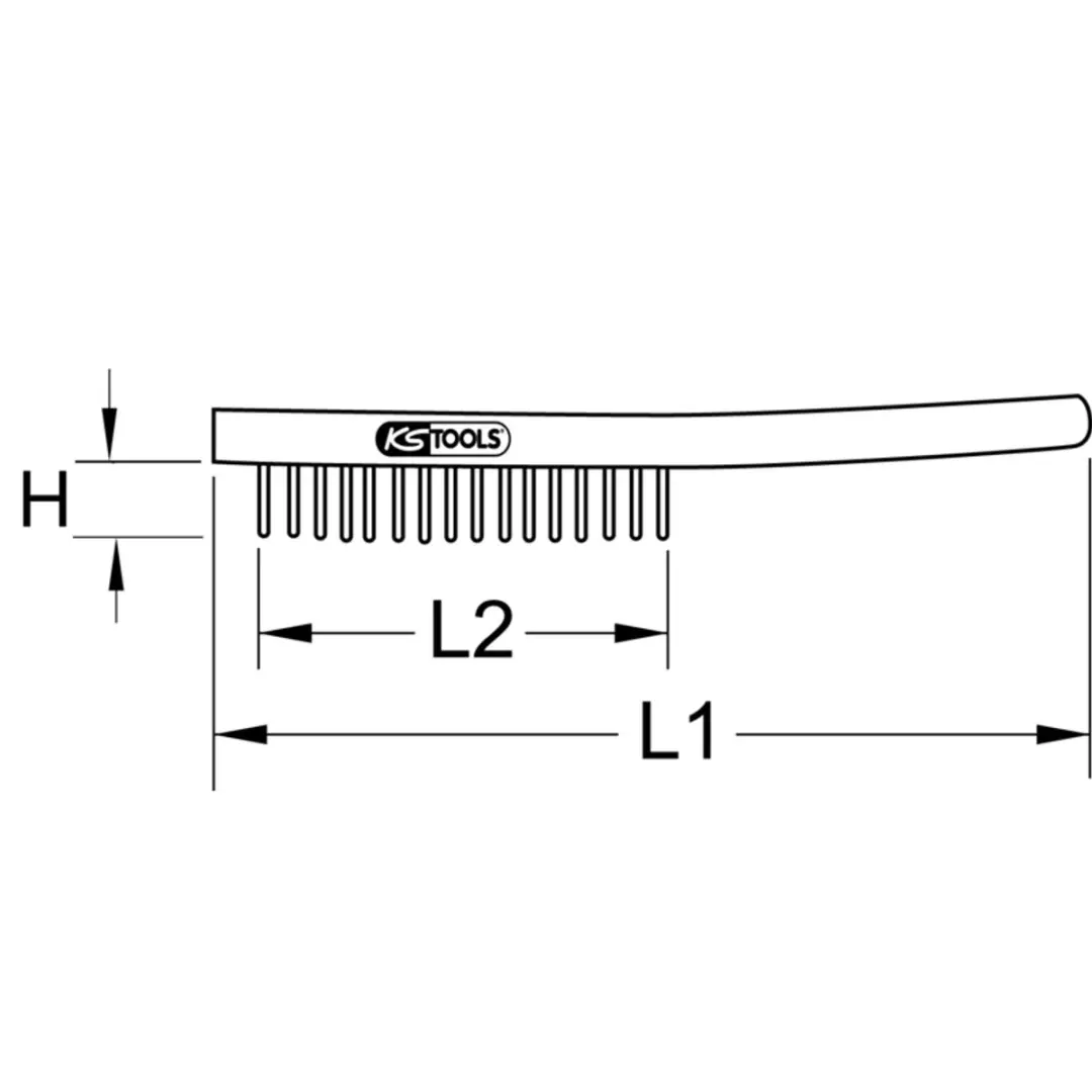 KS Tools 201.2311 Staalborstel - 4 Rijen - 290mm - afbeelding 2 van 2