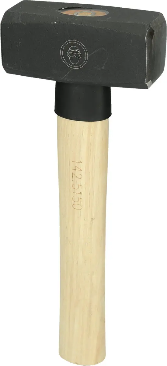 KS Tools Dubbele Hamer 1500g - Gesmede Kop - Houten Handvat - afbeelding 2 van 4