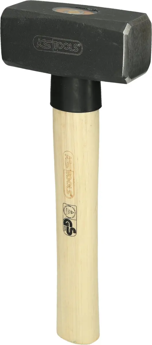 KS Tools Dubbele Hamer 1500g - Gesmede Kop - Houten Handvat - afbeelding 4 van 4