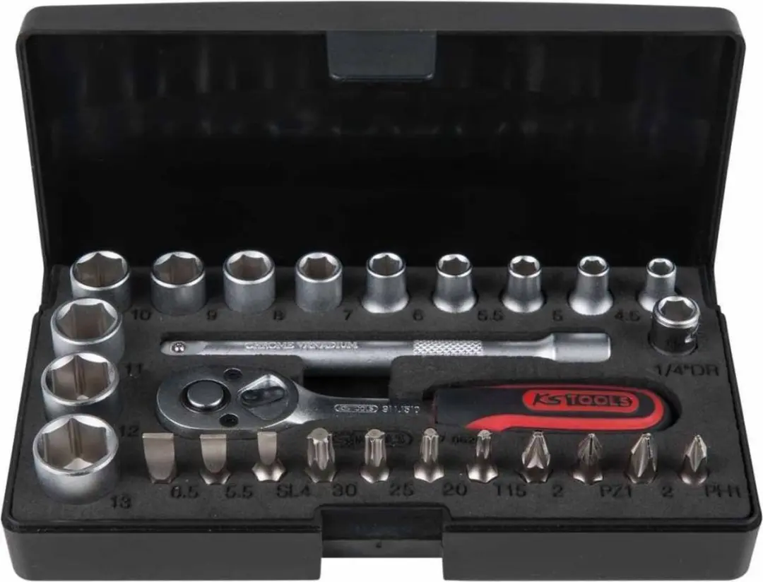 KS Tools Ratelsleutel en doppenset 1/4" 26-delig 917.0626 - afbeelding 6 van 6