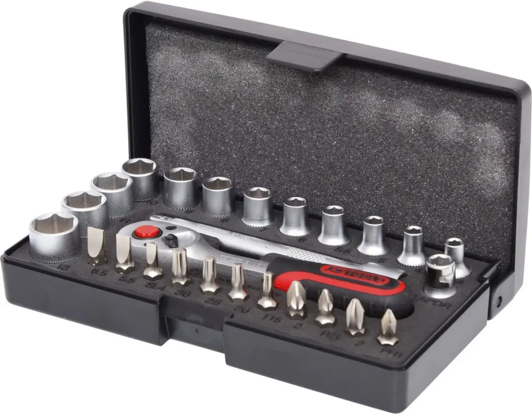 KS Tools Ratelsleutel en doppenset 1/4" 26-delig 917.0626 - afbeelding 2 van 6