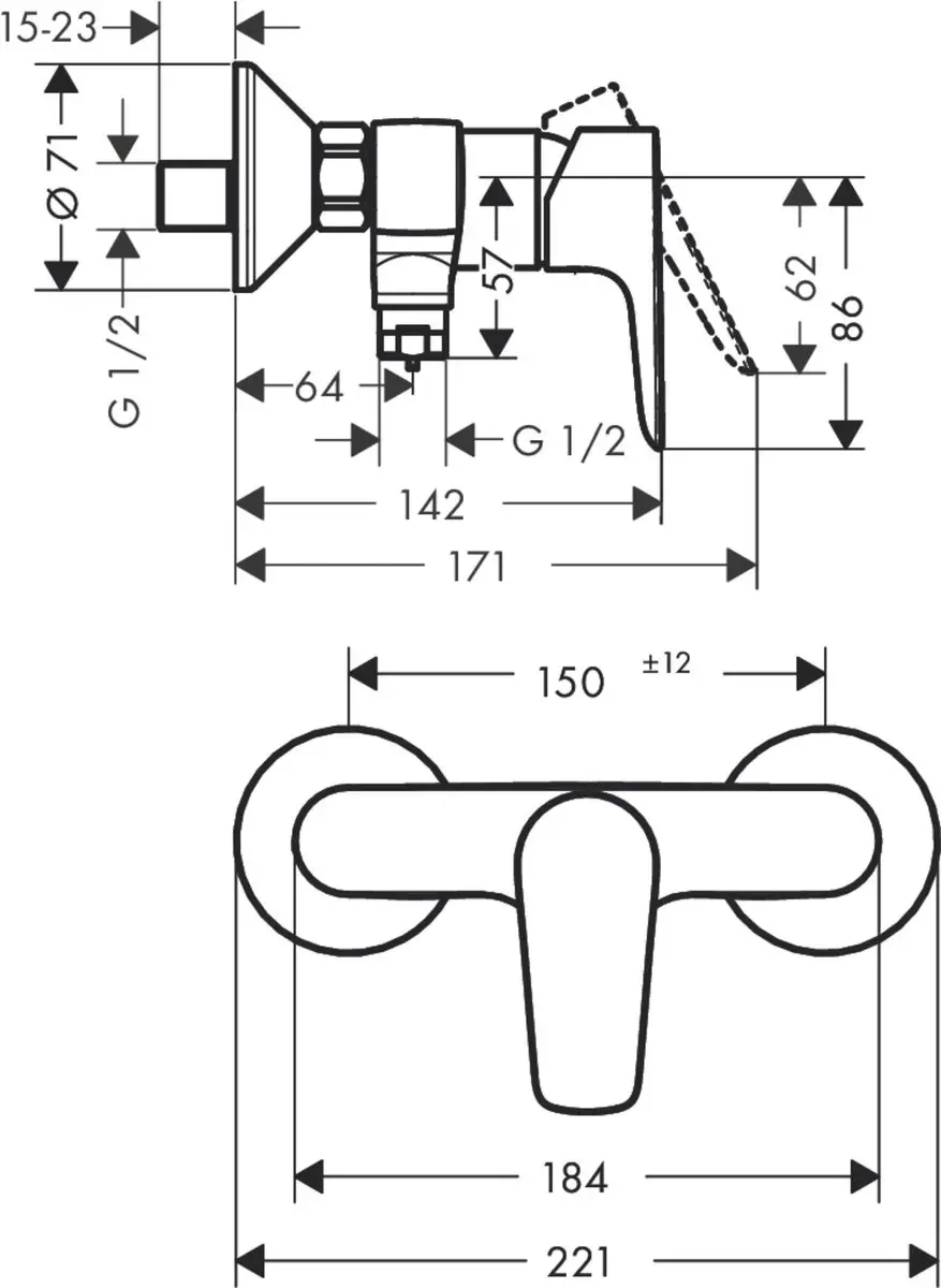 Hansgrohe Talis E 71760670 Douchemengkraan - Mat Zwart - afbeelding 3 van 4