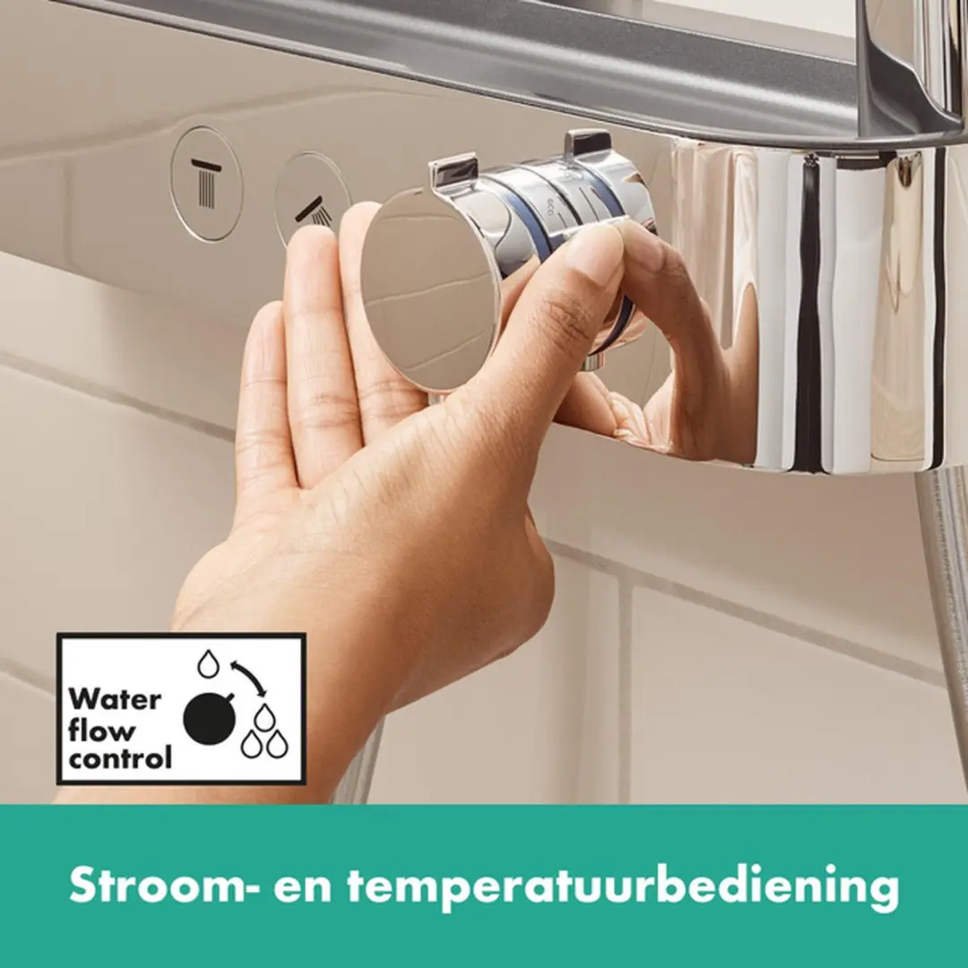 Hansgrohe Showertablet select Pulsify - select bad - thermostaat - met showertablet - 40cm - hoogglans chroom - afbeelding 6 van 6