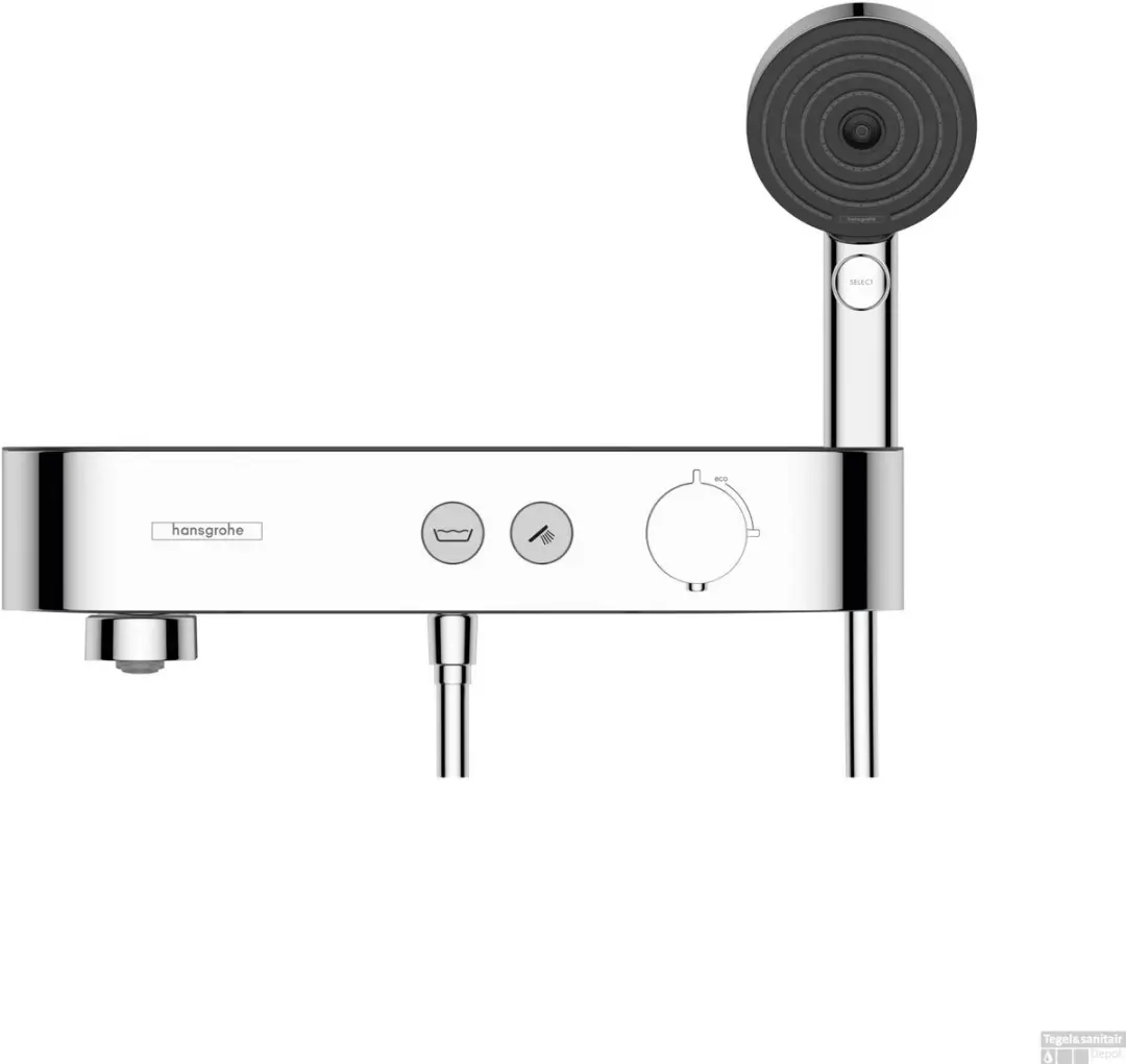 Hansgrohe Showertablet select Pulsify - select bad - thermostaat - met showertablet - 40cm - hoogglans chroom - afbeelding 2 van 6