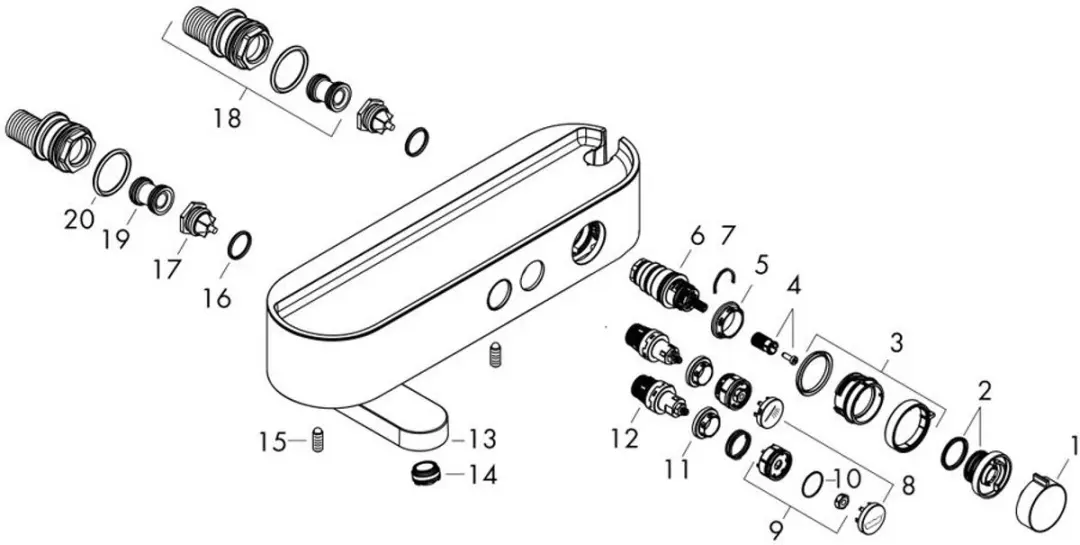 Hansgrohe Showertablet select Pulsify - select bad - thermostaat - met showertablet - 40cm - hoogglans chroom - afbeelding 3 van 6