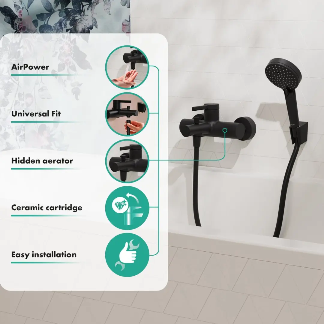 Hansgrohe Zesis S Badkraan 74420670 - Mat Zwart - afbeelding 3 van 6
