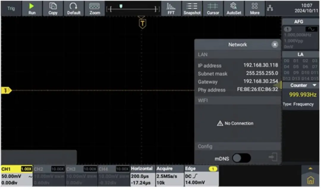 Voltcraft DOV2504F LA Digitale Oscilloscoop 250MHz 4-kanaals - afbeelding 2 van 6