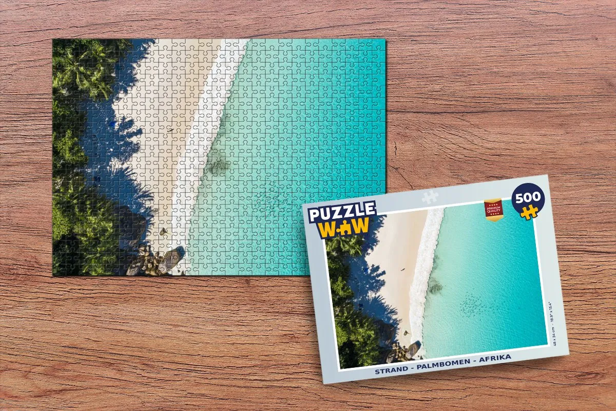 PuzzleWow Strand Palmbomen Afrika Legpuzzel 500 Stuks - Multicolor