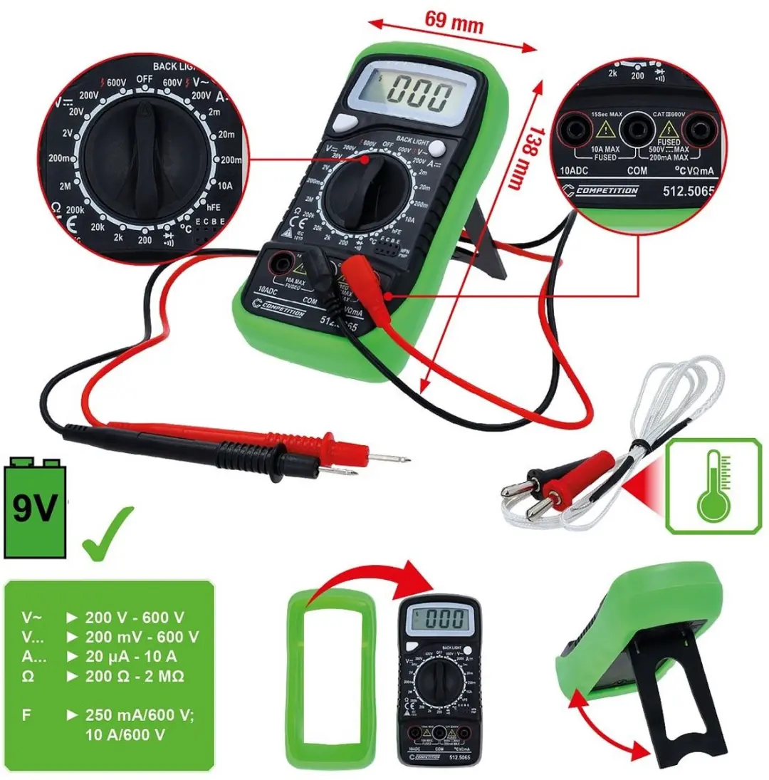KS Tools Multimeter Digitaal Automotive 512.5065 - afbeelding 3 van 5