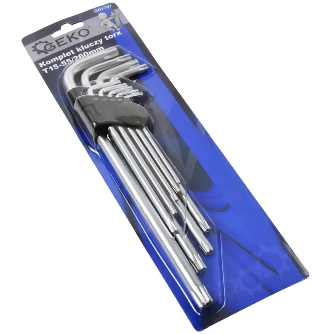 GEKO Torxsleutelset Lange Arm T15-T55 - 9-delig - afbeelding 4 van 6