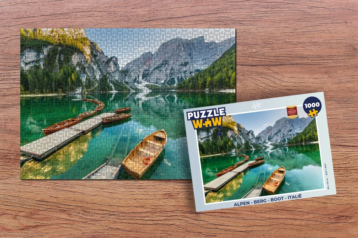 PuzzleWow Alpen Italië Legpuzzel 1000 Stuks - Multicolor