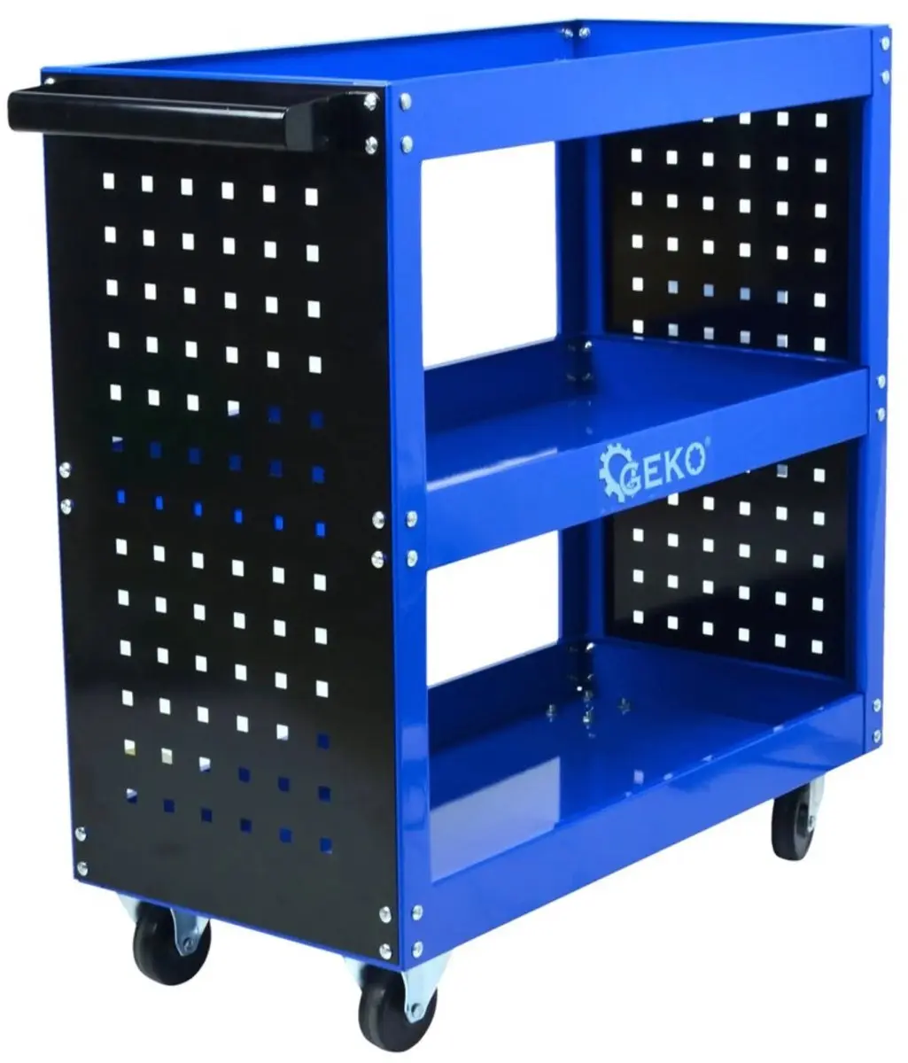 GEKO Werkplaatswagen met zijpanelen - 3 planken - Blauw - afbeelding 4 van 4