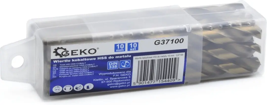 GEKO Metaalboor HSS M35 10 mm - 10 stuks - afbeelding 5 van 6