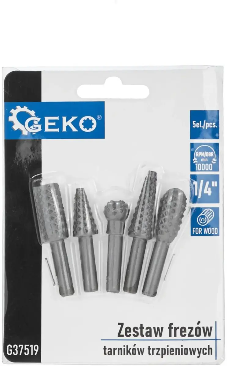 GEKO 5-delige houtfrees set - veelzijdig en duurzaam - ergonomisch ontwerp - afbeelding 5 van 6