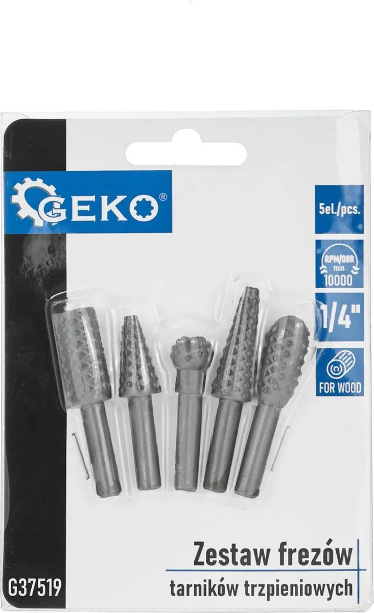 GEKO 5-delige houtfrees set - veelzijdig en duurzaam - ergonomisch ontwerp - afbeelding 4 van 6