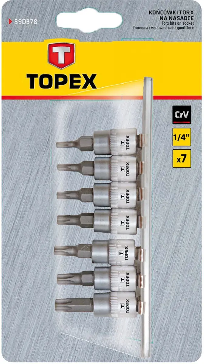 Topex Torx Dopsleutelset 1/4” - 7-delig - afbeelding 2 van 3