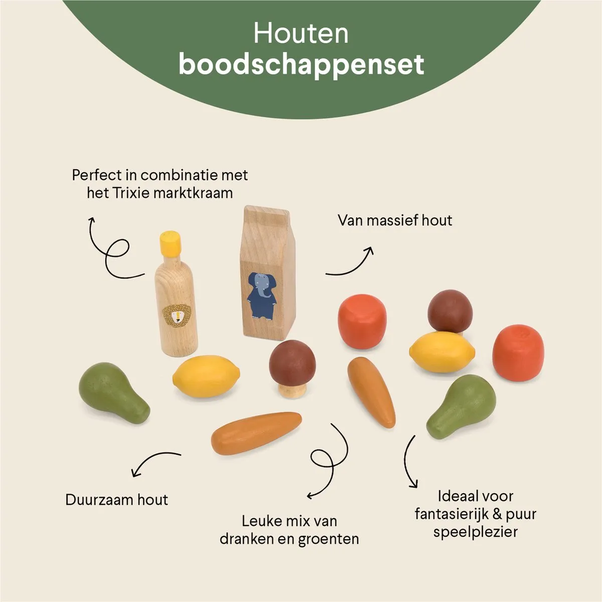Trixie Houten Boodschappenset 104 Multi