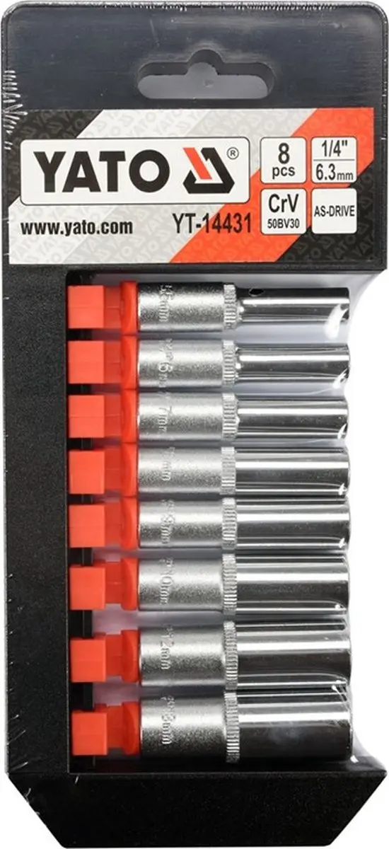 Yato Lange Dopsleutelset 1/4"