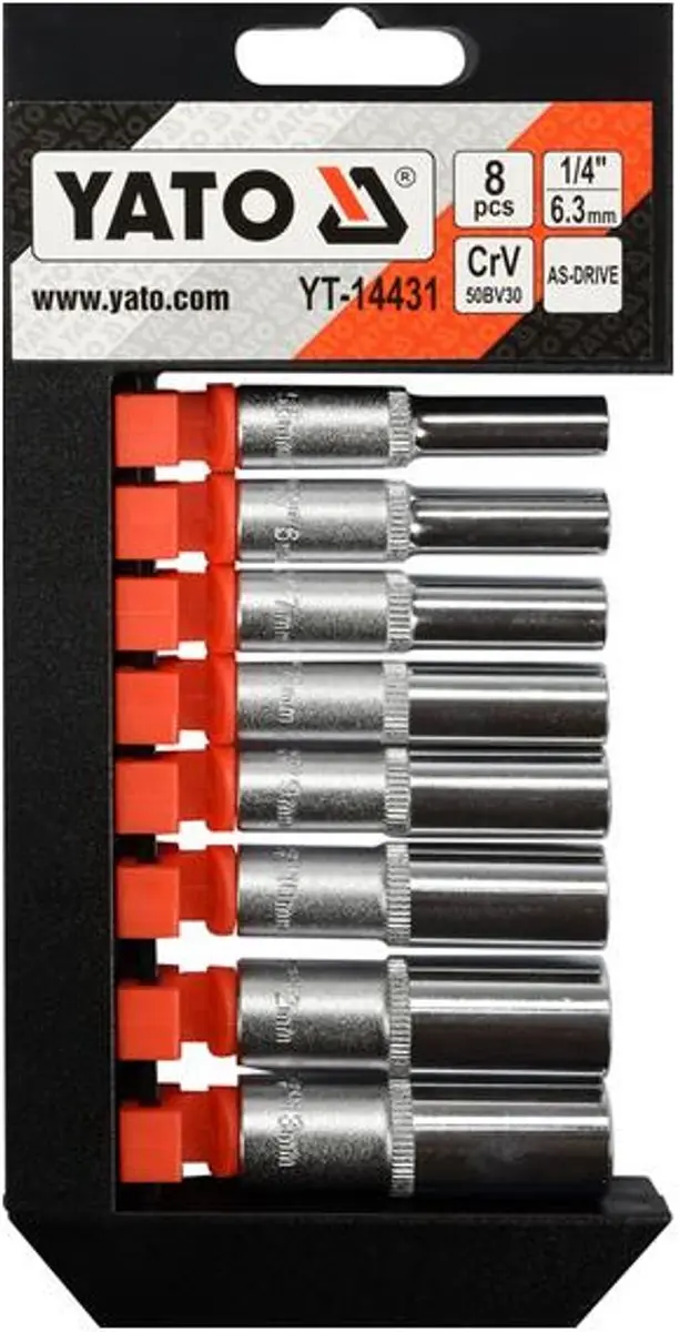 Yato Lange Dopsleutelset 1/4" - 8-delig - afbeelding 4 van 4