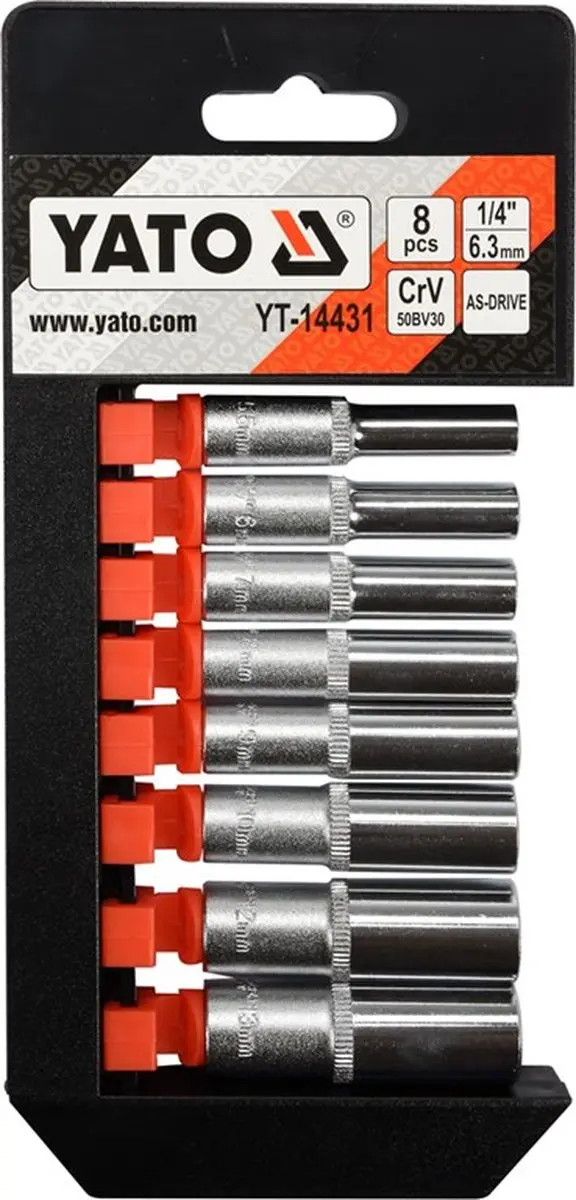 Yato Lange Dopsleutelset 1/4" - 8-delig - afbeelding 2 van 4