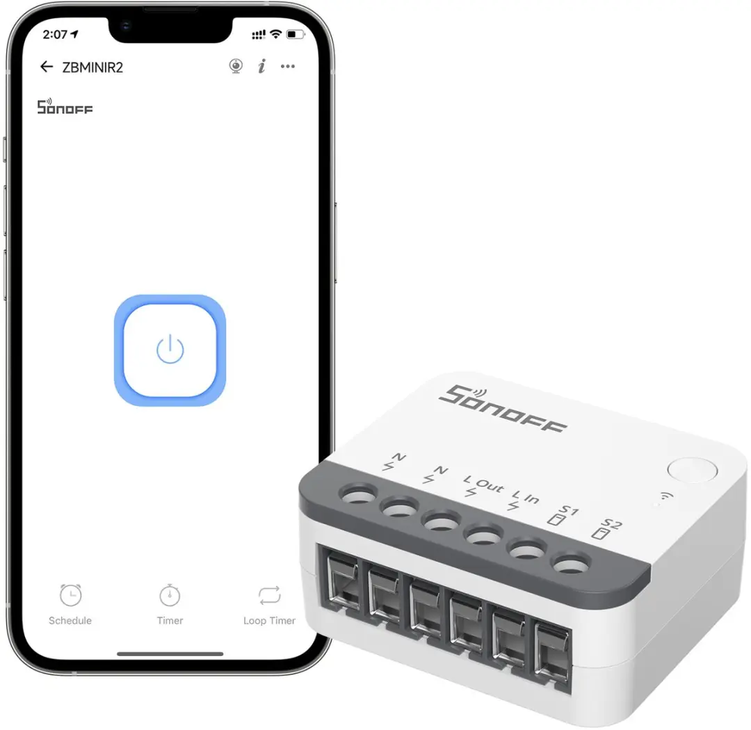 SONOFF ZBMINIR2 Extreme Zigbee Slimme Schakelaar ,past in EU/86/120-type inbouwd