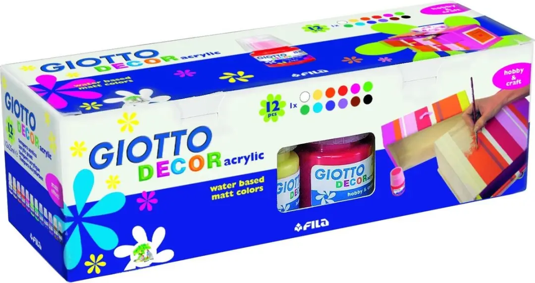 Giotto Decor Acrylic Acrylverf Set - 12 kleuren 25ml - afbeelding 4 van 4