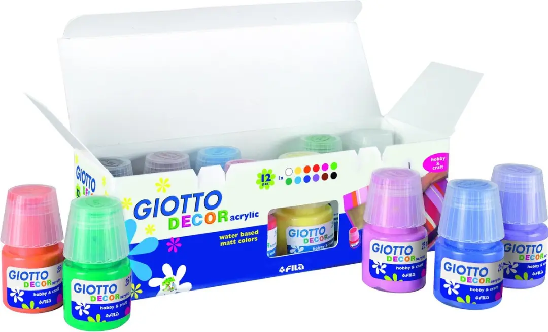 Giotto Decor Acrylic Acrylverf Set - 12 kleuren 25ml - afbeelding 3 van 4