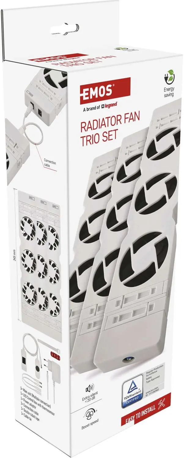 Emos TRIO P56PR3 Ventilator voor onder radiator - Wit - afbeelding 2 van 6