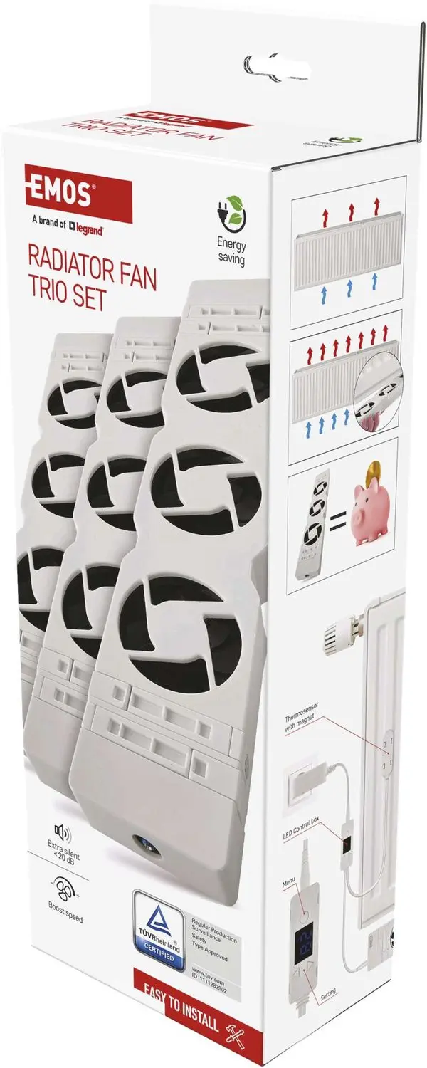 Emos TRIO P56PR3 Ventilator voor onder radiator - Wit - afbeelding 5 van 6