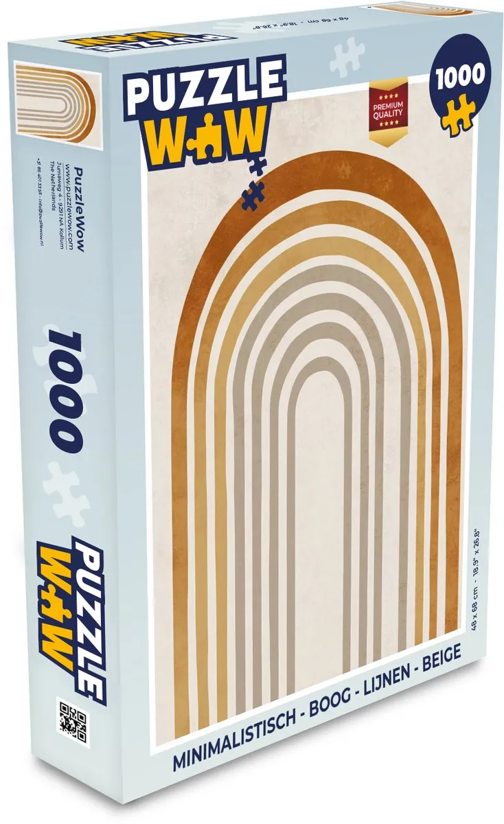 PuzzleWow Minimalistisch Boog Legpuzzel 1000 Stuks - Beige
