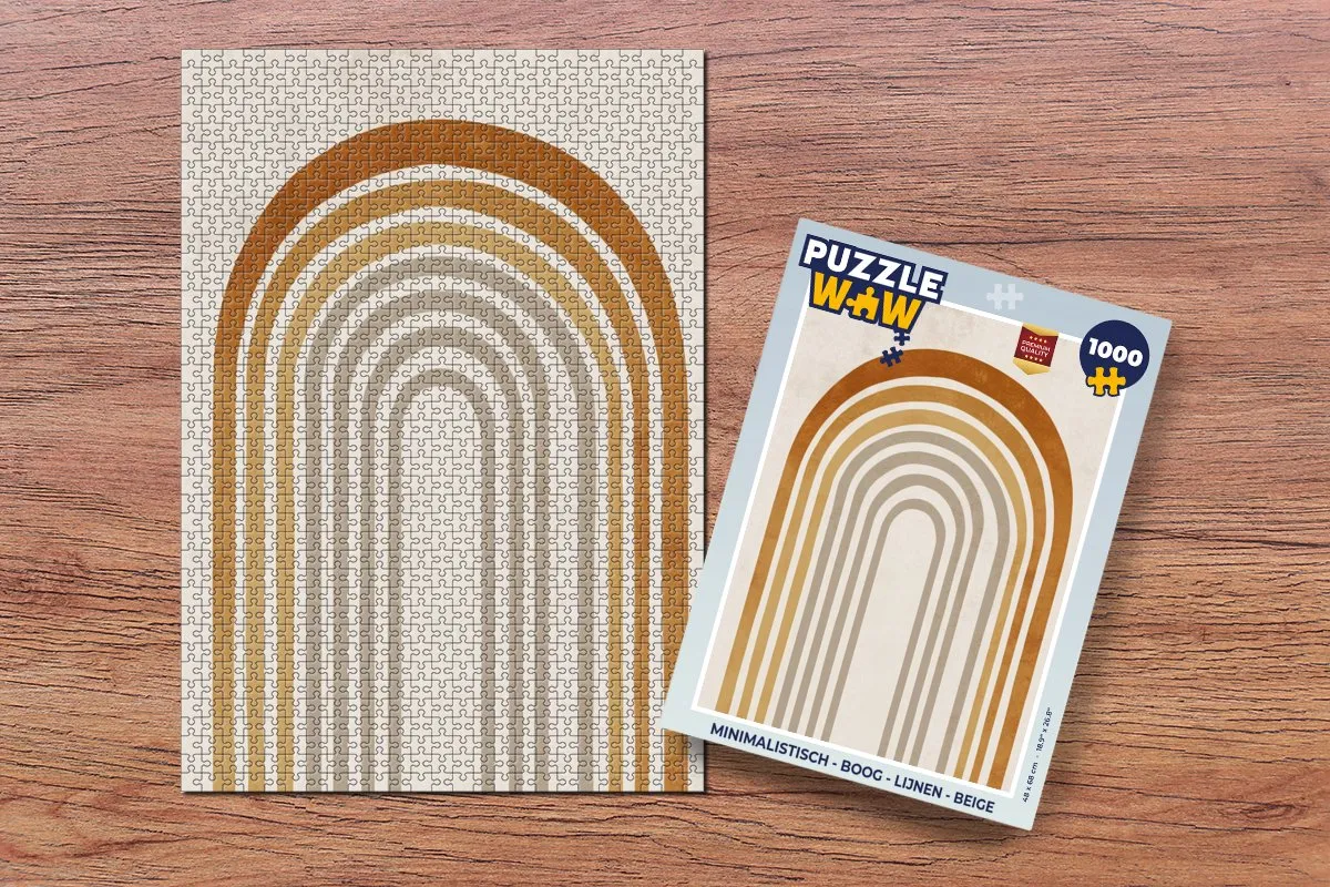 PuzzleWow Minimalistisch Boog Legpuzzel 1000 Stuks - Beige