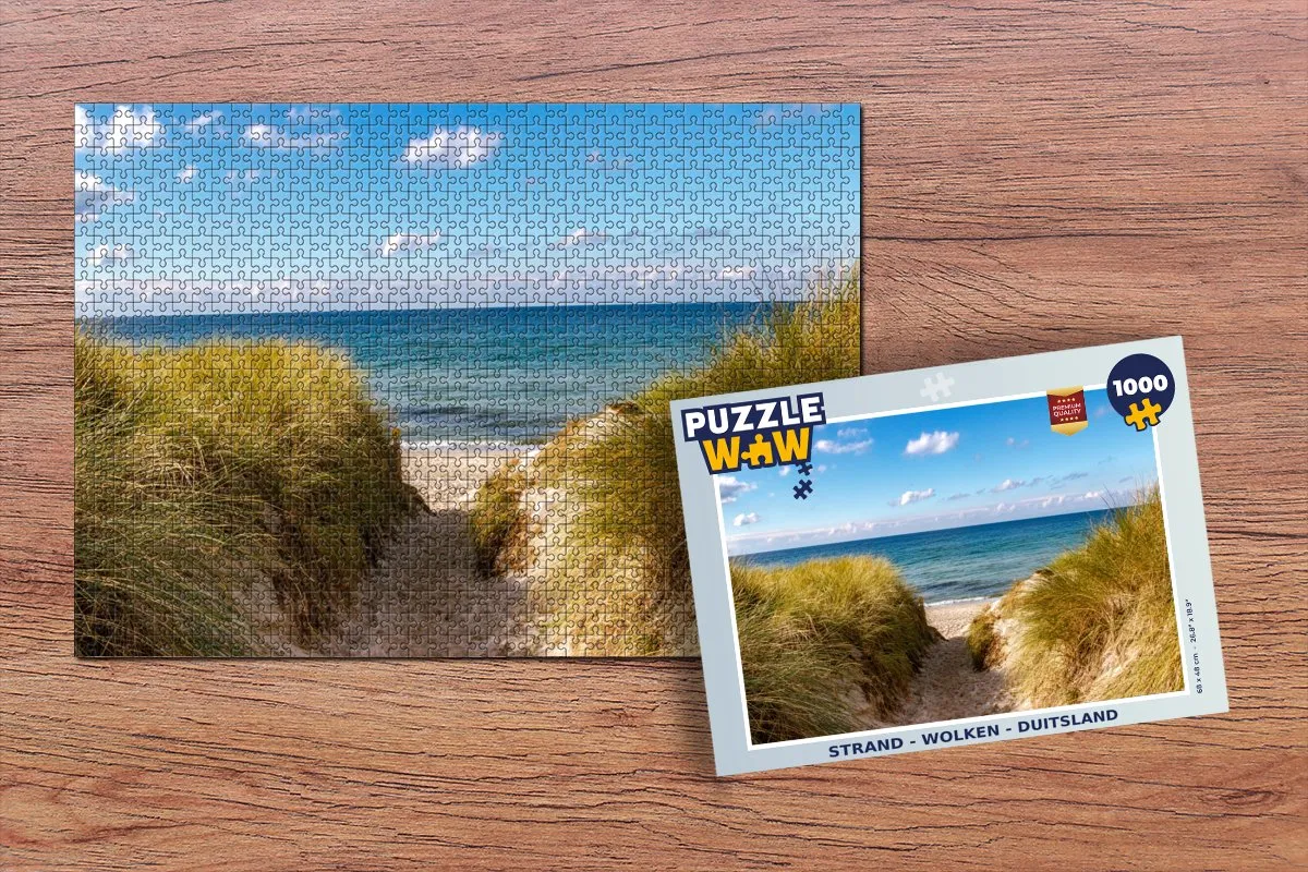 PuzzleWow Legpuzzel 1000 Stuks - Strand Wolken Duitsland - Multicolor