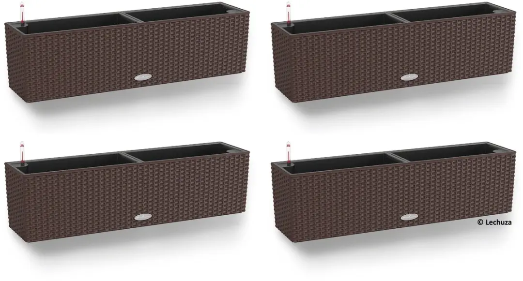 LECHUZA Bloembak BALCONERA Cottage 80 mokka