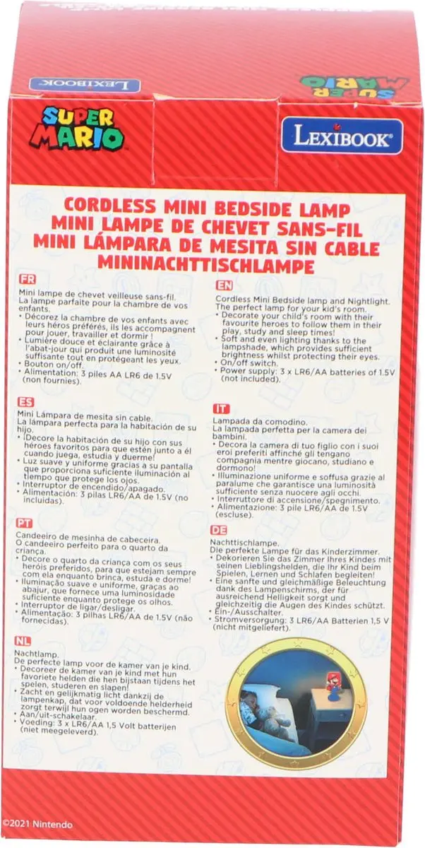 Lexibook Super Mario Draagbaar Mini Bedlampje - afbeelding 3 van 6