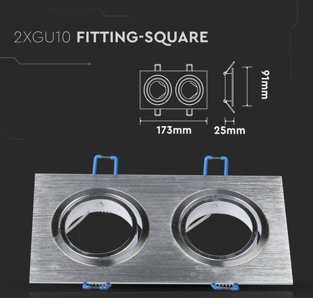 V-TAC VT-783SQ-AB LED Inbouwspot - Aluminium Borstel - afbeelding 4 van 6