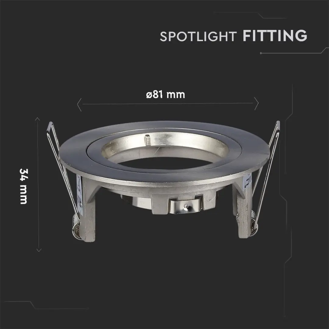 V-TAC VT-774-SN LED Inbouwspot - GU10 - IP20 - Nikkel glans - afbeelding 4 van 6