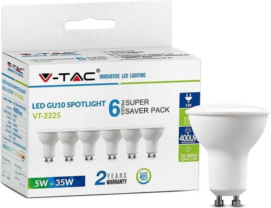 V-tac VT-2225 6-pack LED spotjes