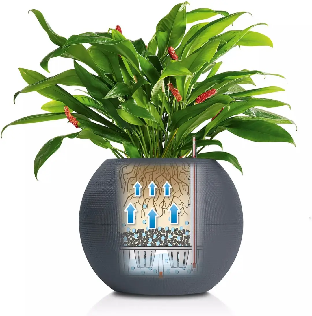 Lechuza PURO Color 50 Plantenbak - Leisteengrijs - afbeelding 4 van 6