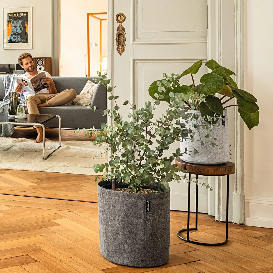 Lechuza Trendcover 23 Vilt Plantenbak - 5,5L - Light Grey - afbeelding 6 van 6