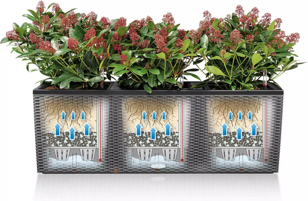 Lechuza Trio Cottage 30 Plantenbak - 42l - Graniet - afbeelding 5 van 6