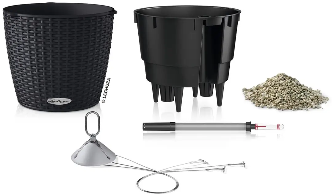 Lechuza Nido Cottage 28 Plantenbak - 6 L - Grafietzwart - afbeelding 2 van 6