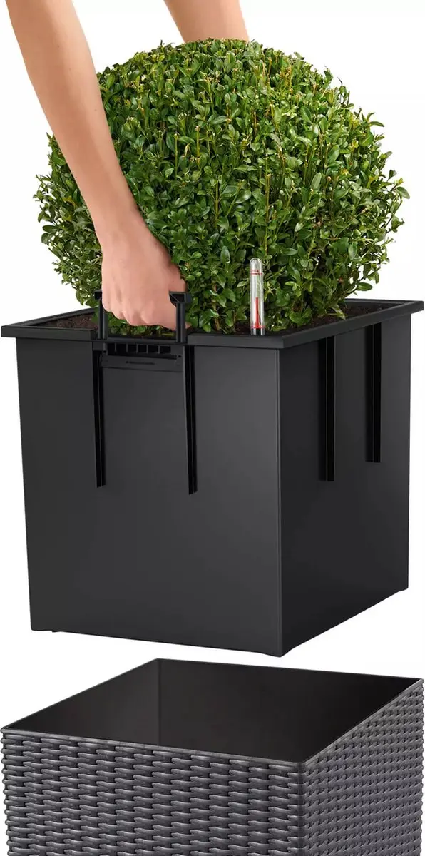 Lechuza CUBE Cottage 40 Plantenbak - 31 l - Zandbruin - afbeelding 5 van 6