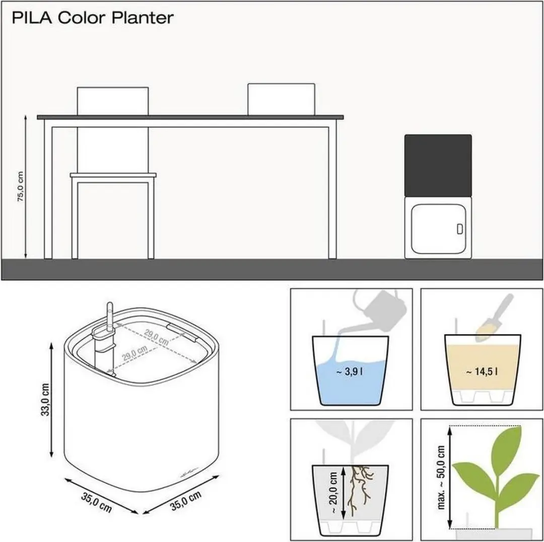 Lechuza Pila Color Planter 35 - Zandbruin - afbeelding 2 van 6